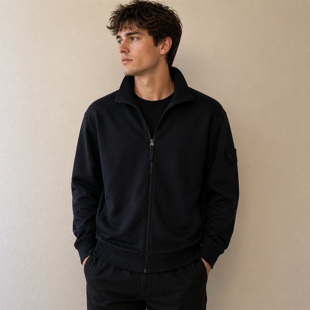 STONE ISLAND Knit Jacket GHOST Minimalist Gorpcore Quiet Luxury Black Size XXL